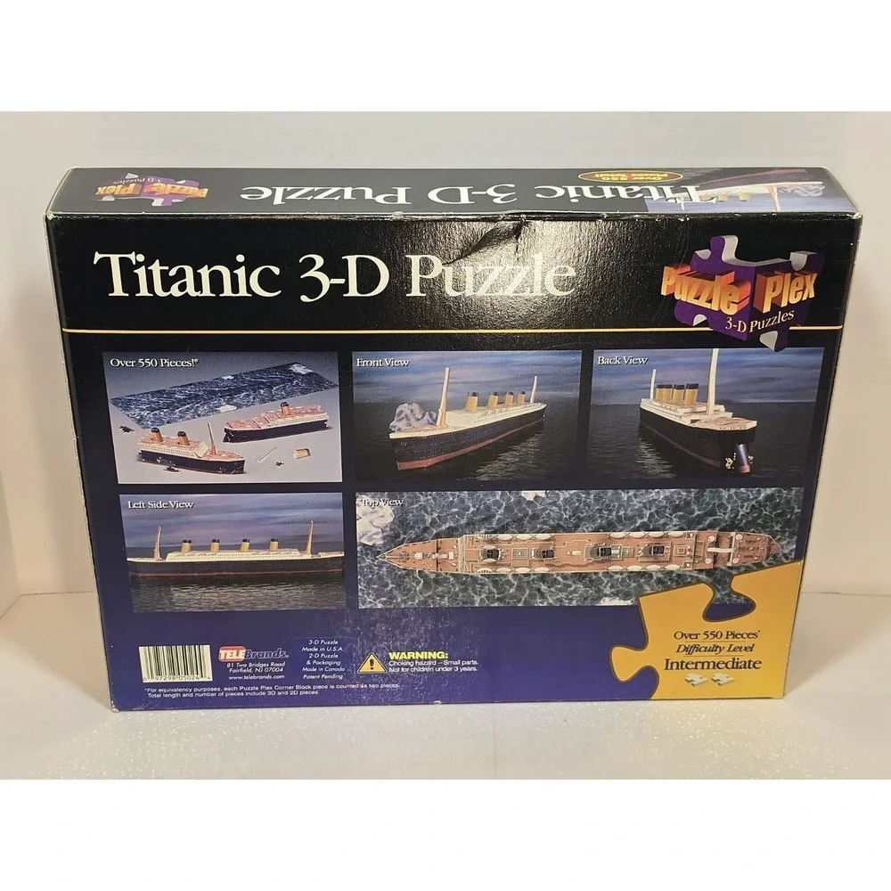 Titanic 3D Puzzle PuzzlePlex Over 550 Pieces Model‎ Ship Building Kit NIB
